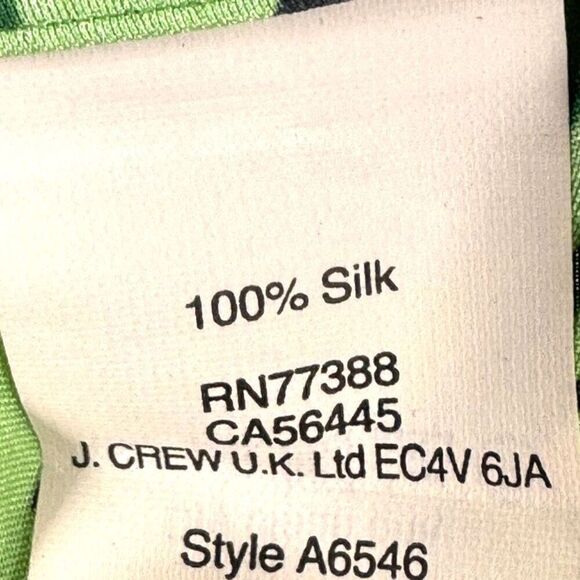 J. Crew Bold, Bright, Geometric Print S/S Blouse 100% Silk, EUC Size 6 - Picture 6 of 7